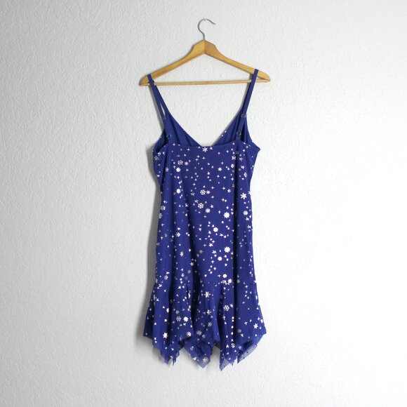BlackMilk sz M Christmas Star Blue Mini Handkerchief Dress Limited sold out NWT - Picture 4 of 15